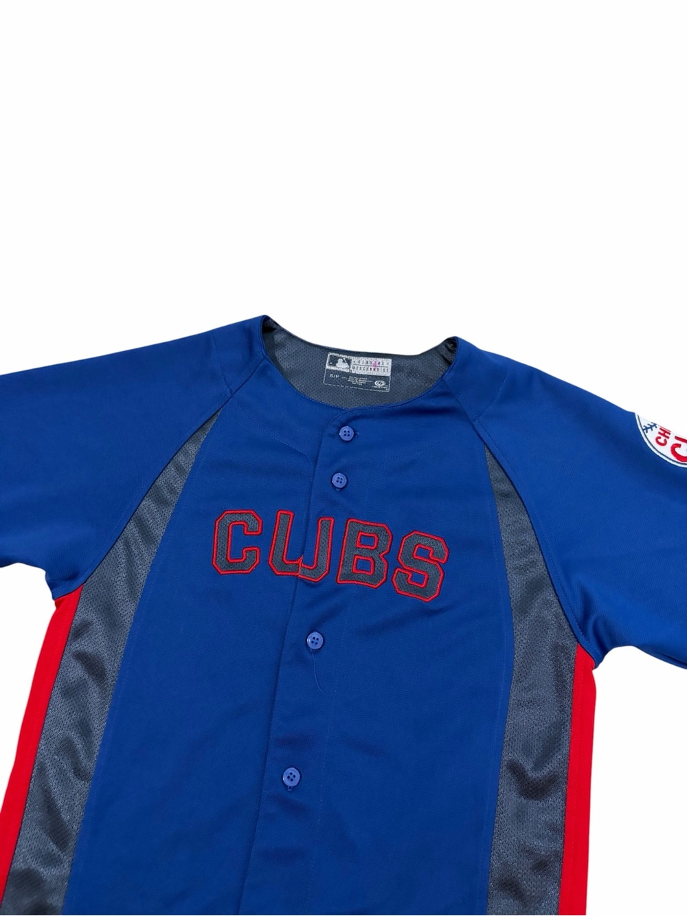 MLB Chicago Cubs Baseball Jersey Mens Small Button Up Stitched Blue READ